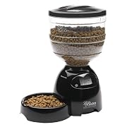 Petmate Le Bistro Portion-Control Automatic Pet Feeder, 4.2-Pound Capacity, Black