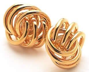 Childrens Toyshop  Jewelry : Monet Twist Knot Post Earrings 14KT GOLD