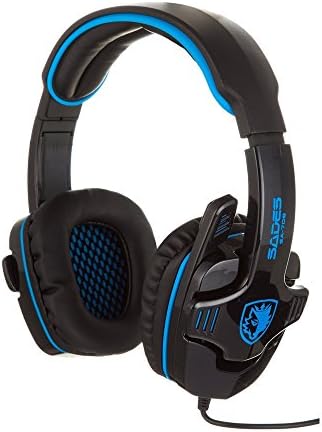 [New Version of Sade Game Headset] BenGoo Sades SA-708 Professional 3.5mm PC Game Headset Gaming Stereo Headset Headphone Earphones with Microphone 40mm HiFi Driver For Laptop Computer-Blue