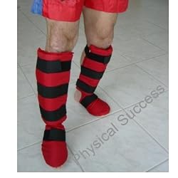 Muay Thai Shin Guards Large Size Red Color