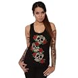 Folter Skull Roses Corset Beater Lace Up Top Sexy Top