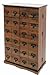 CD / DVD / VHS Library Drawer Faced Dark Oak Storage Cabinet with Hinged Doors Image