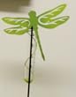 Lime Green Dragonfly Rain Gauge/Hummingbird Feeder Garden Stake