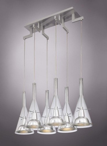 George Kovacs Clear Glass 6-Light Pendant Chandelier