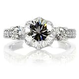 Renalde's Engagement Ring - 3 Stone Flower Set CZ