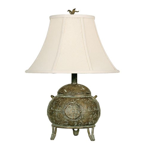 Mario Industries Artifacts Antique Pewter One-Light Coin Pot Accent Lamp