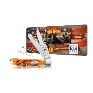 Schrade 96BRBSAT Old Timer Bearhead Trapper Knife with 100th Aniversary Boy Scouts of... by 