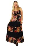 Black Floral Tier Maxi Dress – Size 18