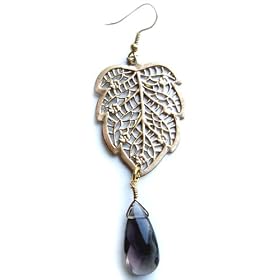 Click here to buy Kipepeo Filigree Leaf Drop Earrings by Kipepeo.