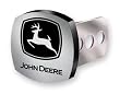 John Deere Logo Brushed Aluminum Hitch Plug
