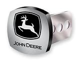 John Deere Logo Brushed Aluminum Hitch Plug