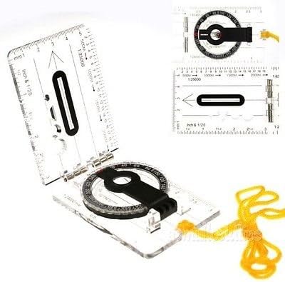 Pocket Compass Practical Folding All In1 Magnifying Compass Drawing Map for Hiking Camping Vintage Compass