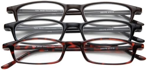 Half Eye Style Magnifying Reading Glasses +3.5 Set of 3 Pairs ValuPac