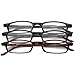 Classic Traditional Readers Half Eye Style Magnifying Reading Glasses +4.0 Set of 3 Pairs ValuPac