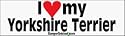 I Love My Yorkshire Terrier - bumper stickers (Large 14x4 inches)
