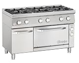 6 Flammen Gasherd mit Elektro-Umluftbackofen 1/1 GN