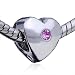 Pink Tourmaline Crystal Heart Bead Fits Pandora Charm Bracelet