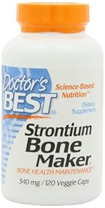 Doctor's Best Strontium Bone Maker (340mg Elemental), 120-Count