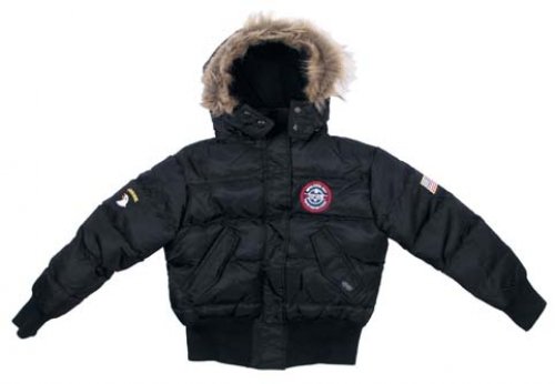 Kinder US N2B Polarjacke Jacke mit Fellkragen schwarz 158/164 Kinder US N2B Polarjacke Jacke mit Fellkragen schwarz 158/164