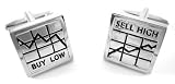 Wall Street Buy Low Sell High Chart Cufflinks