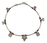 Garnet anklet, 'Protection' 11 L