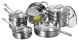 CAT CORA by Starfrit 12-Piece Stackable Stainless Steel Cookware Set