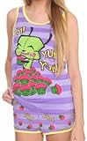 Invader Zim Gir Yum Cupcake Purple Stripe Cami Top Booty Shorts 