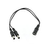 Female 2.1mm Jack to 2 Male 2.1mm Plugs CCTV Power