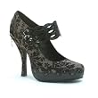 4.5 Inch Sexy Mary Jane Shoes High Heel Concealed Platform Fabric Penthouse Shoes Brown