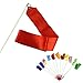 Voberry Nice Cute Dancing Ribbon Streamer Gym Rhythmic Rod Art Gymnastic Ballet Twirling Stick 4M (Red)