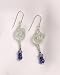 Recycled Glass and Gemstone Dangle Earrings