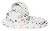 6099 Paw Print Stoneware 9In
