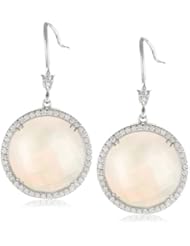 CZ by Kenneth Jay Lane 25 Cttw Round Cubic Zirconia Mother-Of-Pearl Doublet Drop Earrings
