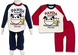 (パンダマニア)PANDA MANIA 2015 パンダちゃんプリント 長そでパジャマ 脇ボタン付き 80cm レッド
