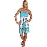 Alki'i Princess Print Casual Evening Party Cocktail Halter Sun Dress