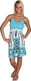 Alki'i Princess Print Casual Evening Party Cocktail Halter Sun Dress - Blue S/M