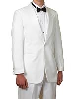 New Men's 1 Button White Shawl Collar Tuxedo Suit