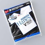 Hanes ヘインズ VネックTシャツ ブルーパック 白無地 3枚組 Mサイズ