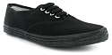 Platino "Spooky" Lace Up Canvas Pumps - Black