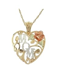 Black Hills Gold Jewelry by Coleman 10K Gold Mom Heart Necklace