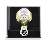 Texas Rangers Wall Mounted Gold Ring Baseball Logo Display Case