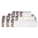 Dots Bath Towels - Khaki (Set of 3) by -