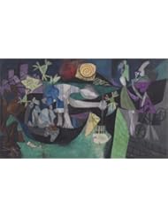 Home: The Polyster Canvas Of Oil Painting picasso Night Fishing At Antibes ,size: 10x17 Inch / 25x43 Cm ,this Beautiful Art Decorative Canvas Prints Is Fit For Gym Gallery Art And Home Gallery Art And Gifts - ChrisBroadhurst
