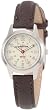 Timex Women's Expedition T40301 Brown Leather Quartz Watch with White Dial