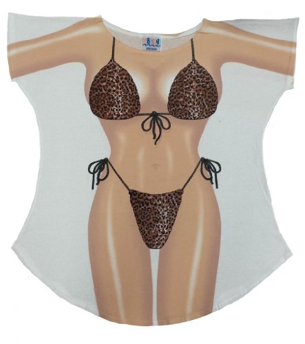 L.A. Imprints Wild Leopard Bikini Body Cover-Up T-Shirt #50