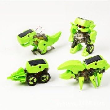4-in-1 Educational Solar Robot Kit Build Your Own Science Toy DIY,Green