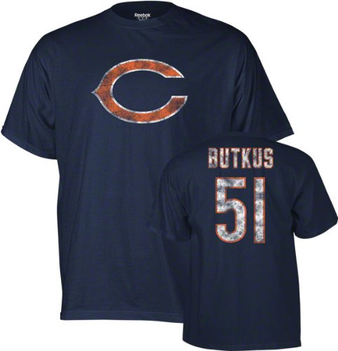 Dick Butkus Chicago Bears Navy Vintage Name & Number Tee