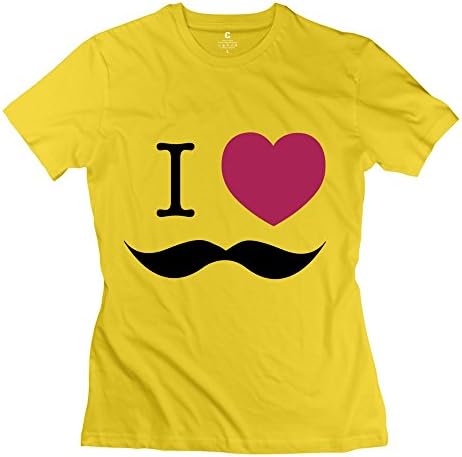 Sihan Women's T-shirt Mustache Like Boss Size M Yellow