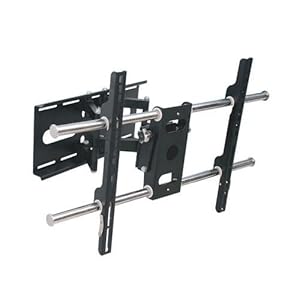 Black Articulating Cantilever Dual Arm Tilt and Swivel Wall Mount for LCD LED Plasma HDTV TV (VESA up to 800x500 37 - 60 Inch Screen)