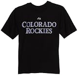 MLB Boys' Colorado Rockies Troy Tulowitzki Pullover Tee with Name & Number (Black, 8)